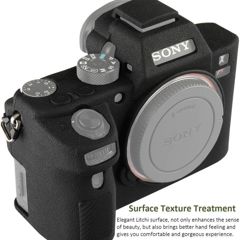 Easy Hood Camera Case for Sony Alpha A7II/A7RII/A7SII - Soft Silicone Rubber Camera Protective Body Case Skin - Black - Image 3